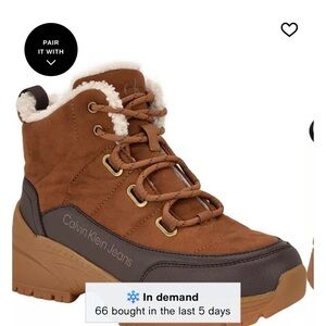 Calvin Klein Jeans Women's Tan and Black Winter Boots